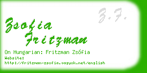 zsofia fritzman business card